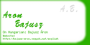 aron bajusz business card