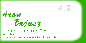 aron bajusz business card